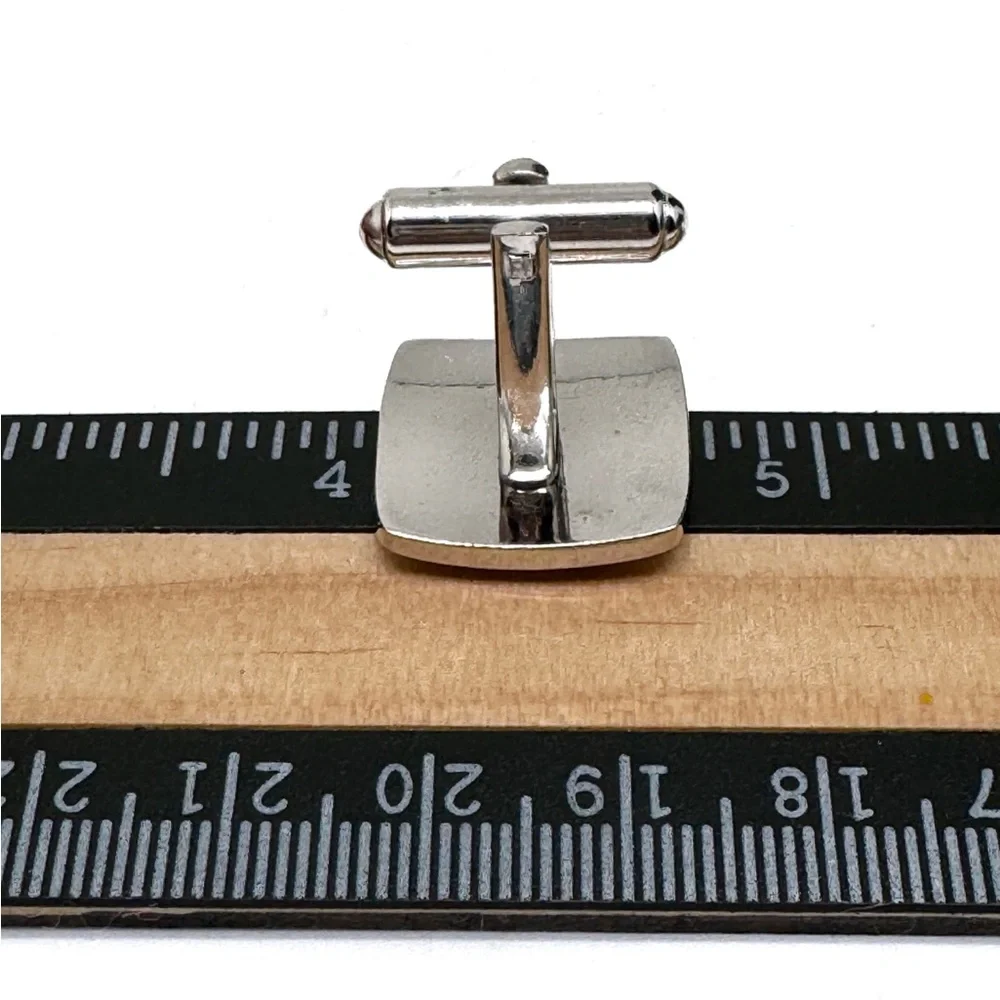 Vintage Hayward Polished Silver Floral Square Cufflinks - Men's Accessories
